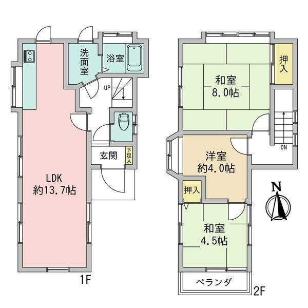 六実一丁目貸家｜千葉県松戸市六実１丁目(賃貸一戸建3LDK・--・68.52㎡)の写真 その2