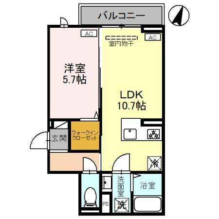 グラナーデ八潮 201｜埼玉県八潮市八潮４丁目(賃貸アパート1LDK・2階・39.09㎡)の写真 その2