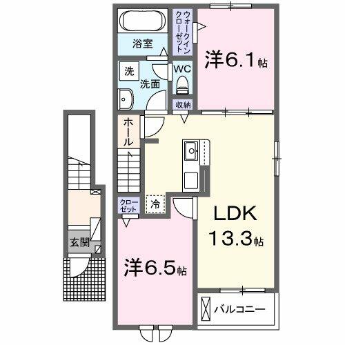 グランドゥールⅠ｜和歌山県橋本市高野口町伏原(賃貸アパート2LDK・2階・59.58㎡)の写真 その2