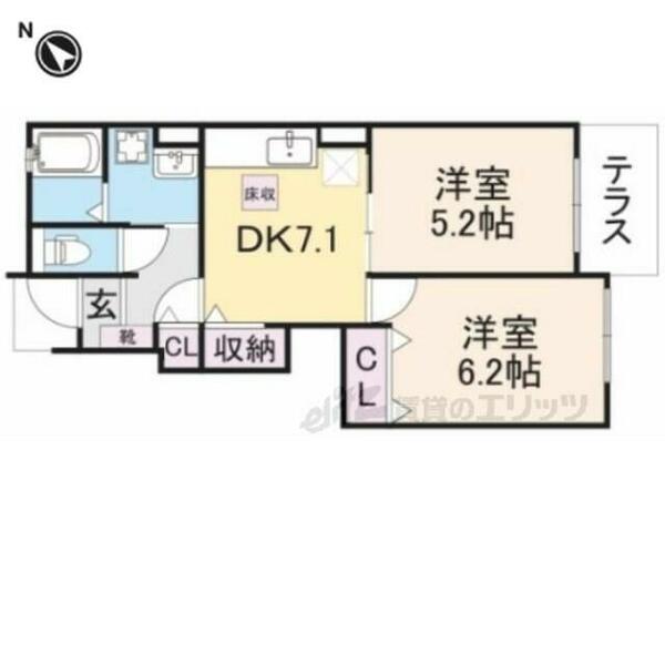 奈良県橿原市光陽町(賃貸アパート2DK・1階・45.09㎡)の写真 その2