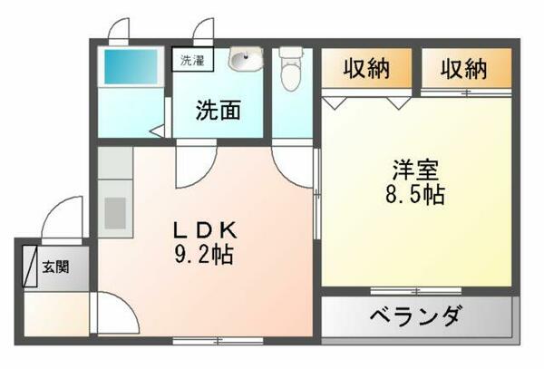 青森県八戸市吹上１丁目(賃貸マンション1LDK・2階・48.30㎡)の写真 その2