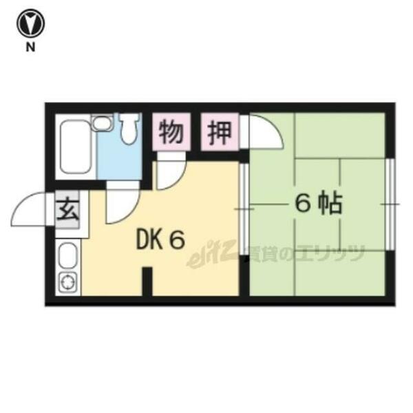 音羽グリーンハイツ 05｜京都府京都市山科区音羽沢町(賃貸アパート1DK・1階・20.00㎡)の写真 その2