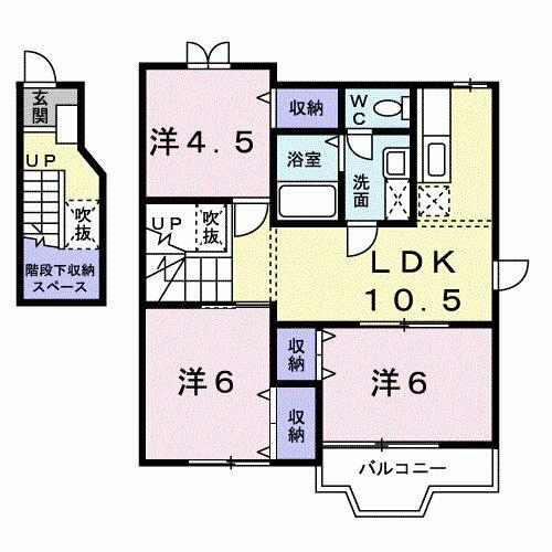 ジョイリバーⅢ 201｜和歌山県和歌山市布引(賃貸アパート3LDK・2階・65.57㎡)の写真 その2