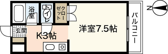 ベリーベルマンション｜広島県広島市安佐北区可部３丁目(賃貸マンション1K・3階・24.10㎡)の写真 その2