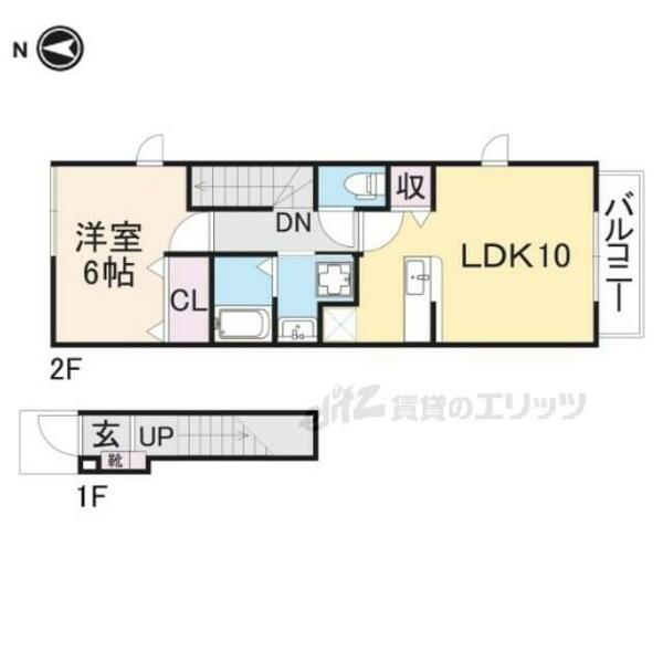 サンシャイン　フジ　２ 201｜大阪府枚方市中宮東之町(賃貸アパート1LDK・2階・42.37㎡)の写真 その2