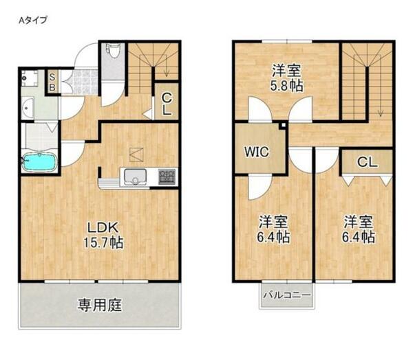 夢彩館ＤｉｖＩＩＡ・Ｂ｜大阪府岸和田市尾生町４丁目(賃貸テラスハウス3LDK・--・82.85㎡)の写真 その2