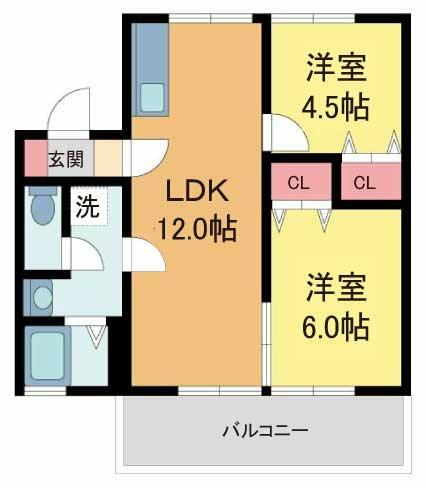 サン・リジェール｜兵庫県宝塚市小林４丁目(賃貸アパート2LDK・2階・51.40㎡)の写真 その2