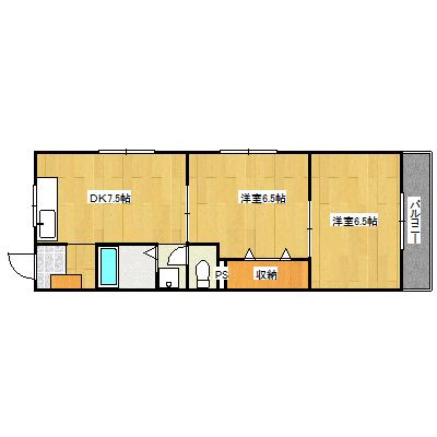 兵庫県神戸市垂水区星が丘２丁目(賃貸マンション2DK・3階・43.29㎡)の写真 その2