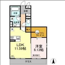 フォルトゥーナ横尾Ａ 101 ｜ 大分県大分市横尾東町３丁目（賃貸アパート1LDK・1階・48.68㎡） その2