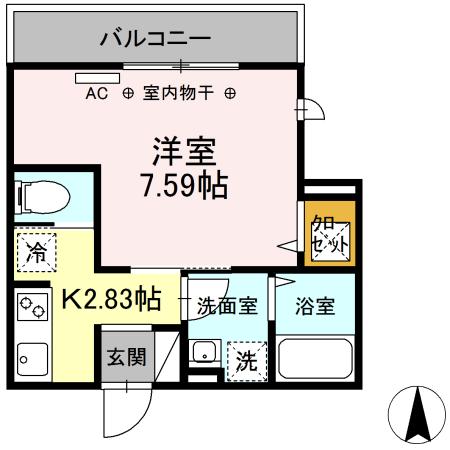 プランドール湘南 103｜神奈川県藤沢市湘南台６丁目(賃貸アパート1K・1階・26.12㎡)の写真 その2