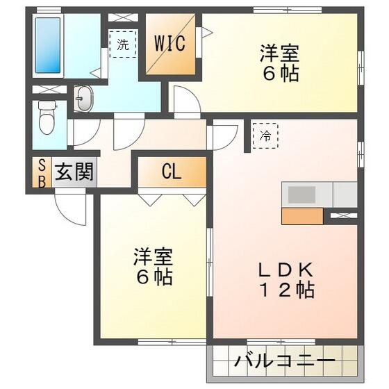 グラティチュード　Ａ 202｜三重県四日市市大矢知町(賃貸アパート2LDK・2階・59.20㎡)の写真 その2