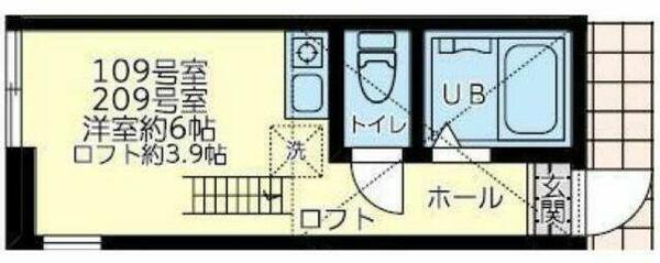 ユナイトミカサ末吉 209｜神奈川県横浜市鶴見区下末吉４丁目(賃貸アパート1R・2階・13.00㎡)の写真 その2