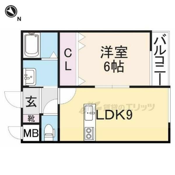 大阪府枚方市香里ケ丘１０丁目(賃貸アパート1LDK・2階・36.44㎡)の写真 その2