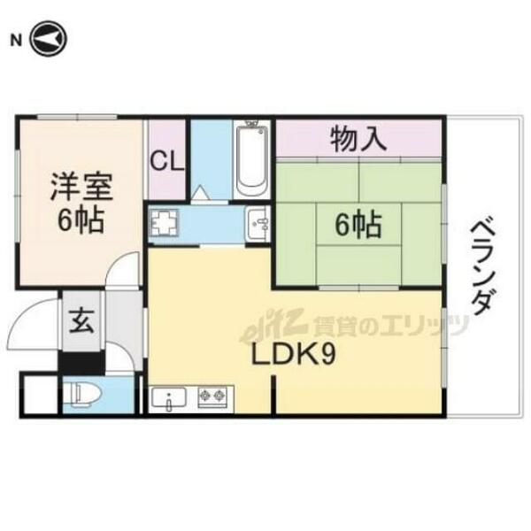 マンション大山 106｜京都府福知山市字堀(賃貸アパート2LDK・1階・58.29㎡)の写真 その2