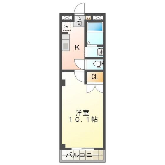 アネモネ 302｜三重県四日市市中浜田町(賃貸マンション1K・3階・29.40㎡)の写真 その2