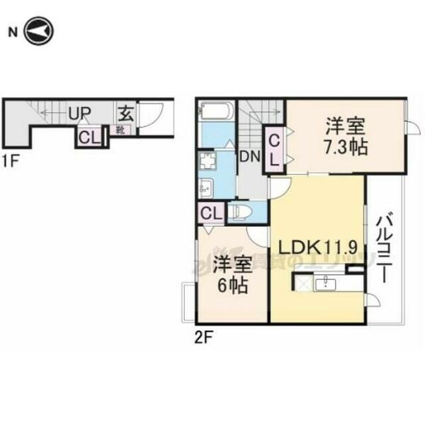マルシェ 208｜奈良県大和高田市大字築山(賃貸アパート2LDK・2階・60.33㎡)の写真 その2
