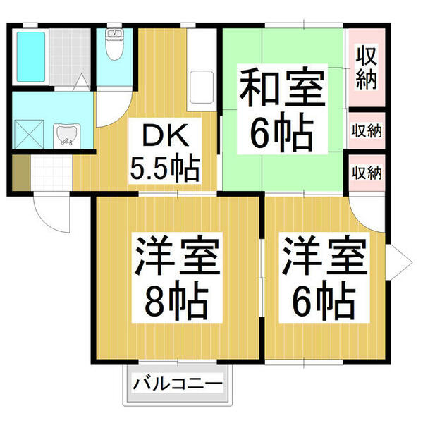 ブエモンジマ｜長野県長野市宮沖(賃貸アパート3DK・2階・52.00㎡)の写真 その2