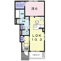 アフェットＢ 106 ｜ 愛知県小牧市小牧原２丁目（賃貸アパート1LDK・1階・44.21㎡） その2