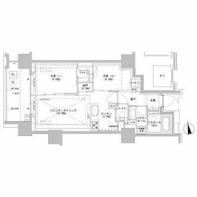 パークスフィア牛込神楽坂｜東京都新宿区南山伏町(賃貸マンション2LDK・11階・55.60㎡)の写真 その2