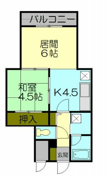マリンハイム 206｜北海道小樽市色内１丁目(賃貸マンション1DK・2階・36.30㎡)の写真 その2