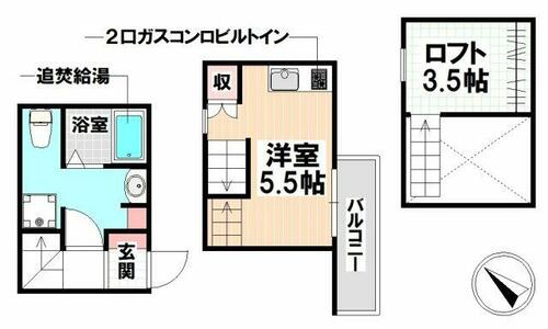 愛知県名古屋市南区砂口町（アパート）の賃貸物件2Dの間取り