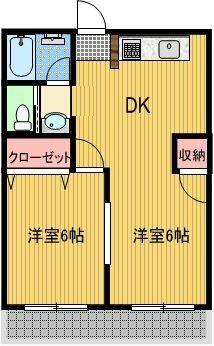 桜ハイツ｜東京都福生市大字福生(賃貸アパート2DK・2階・35.00㎡)の写真 その2