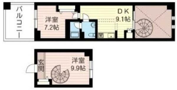 レジデンスシャルマン月島 843｜東京都中央区月島３丁目(賃貸マンション2DK・8階・57.98㎡)の写真 その2