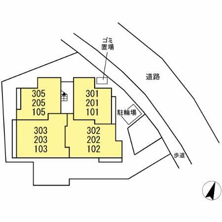 神奈川県川崎市中原区上小田中１丁目(賃貸アパート2LDK・1階・56.84㎡)の写真 その3