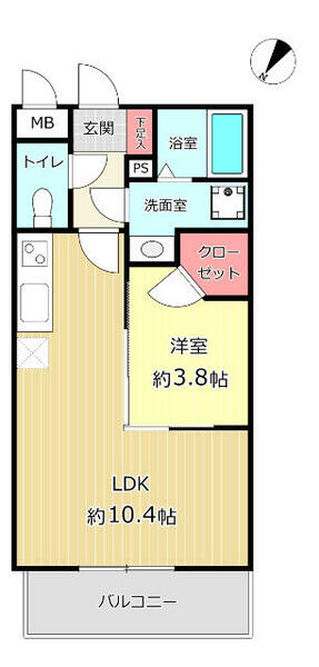 ＬｉｖｅＣａｓａ高宮 105｜福岡県福岡市南区高宮３丁目(賃貸マンション1LDK・1階・34.97㎡)の写真 その2