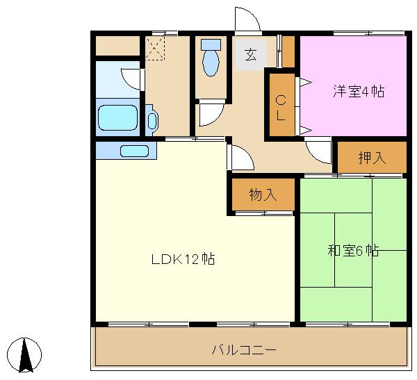 兵庫県神戸市垂水区名谷町(賃貸マンション2LDK・3階・53.04㎡)の写真 その2