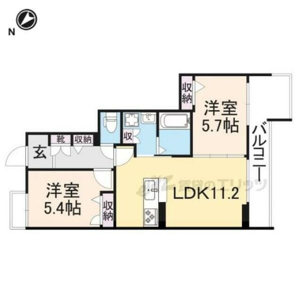 Ｐｌａｃｉｄｅ 205｜奈良県大和高田市大字大谷(賃貸マンション2LDK・2階・52.32㎡)の写真 その2