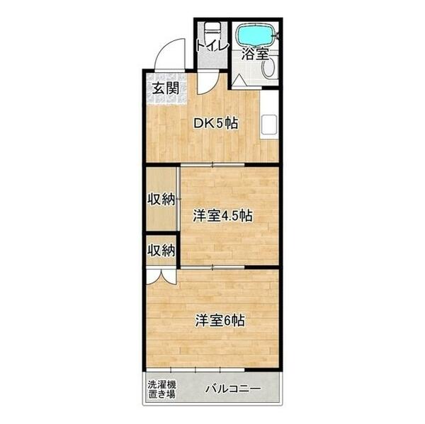 田島ハイツＢ 201｜山梨県中央市西新居(賃貸アパート2DK・2階・32.92㎡)の写真 その2
