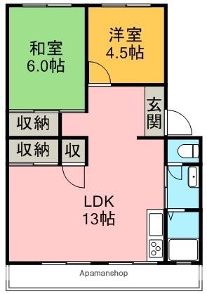 本谷マンション 407｜徳島県徳島市昭和町８丁目(賃貸マンション2LDK・4階・54.00㎡)の写真 その2