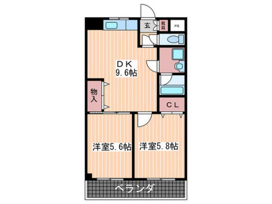 Ｒ－０１｜広島県広島市安芸区中野１丁目(賃貸マンション2DK・2階・50.00㎡)の写真 その2