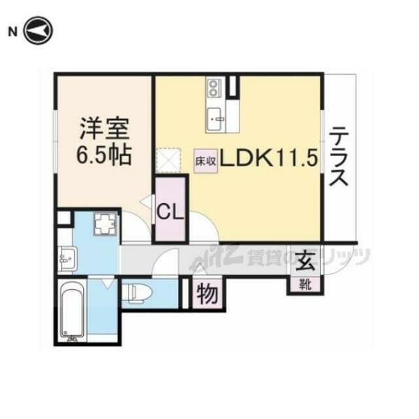 エクセレント　ヴィラ　Ａ棟 A103｜奈良県橿原市雲梯町(賃貸アパート1LDK・1階・46.35㎡)の写真 その2