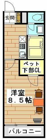 東京都北区浮間５丁目(賃貸マンション1K・2階・26.08㎡)の写真 その2