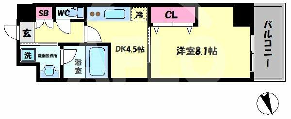 ソルレヴェンテ梅田｜大阪府大阪市福島区福島６丁目(賃貸マンション1DK・2階・30.59㎡)の写真 その2