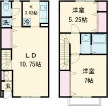 カンピジャーナＢ 2 ｜ 茨城県取手市藤代（賃貸アパート2LDK・1階・66.44㎡） その2