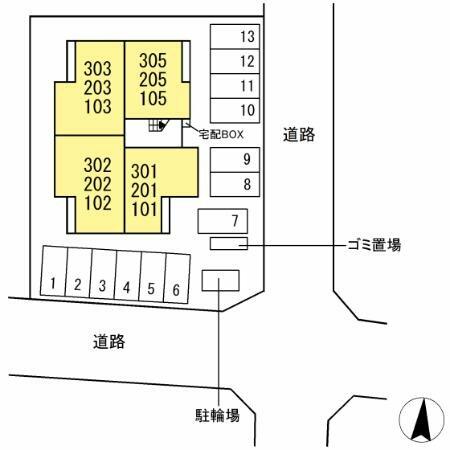 グランヒルＨＳ石垣　　（大和） 105｜大分県別府市石垣西５丁目(賃貸アパート1LDK・1階・43.66㎡)の写真 その3