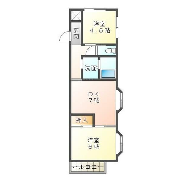 サンリッチ別名 1A｜三重県四日市市別名１丁目(賃貸アパート2DK・1階・41.00㎡)の写真 その2