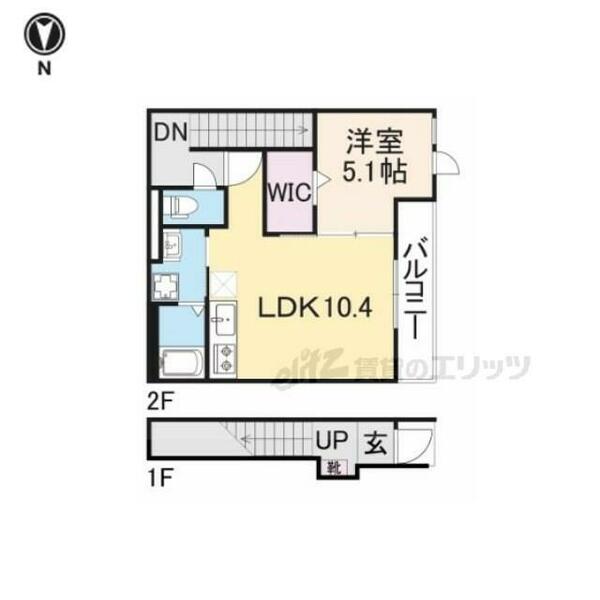 奈良県橿原市新口町(賃貸アパート1LDK・2階・44.61㎡)の写真 その2