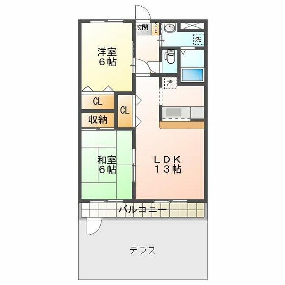 グリーンヒルズ 101｜三重県四日市市智積町(賃貸アパート2LDK・1階・57.75㎡)の写真 その2