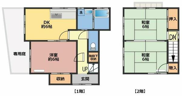 1F：6洋・6DK　2F：6和・6和