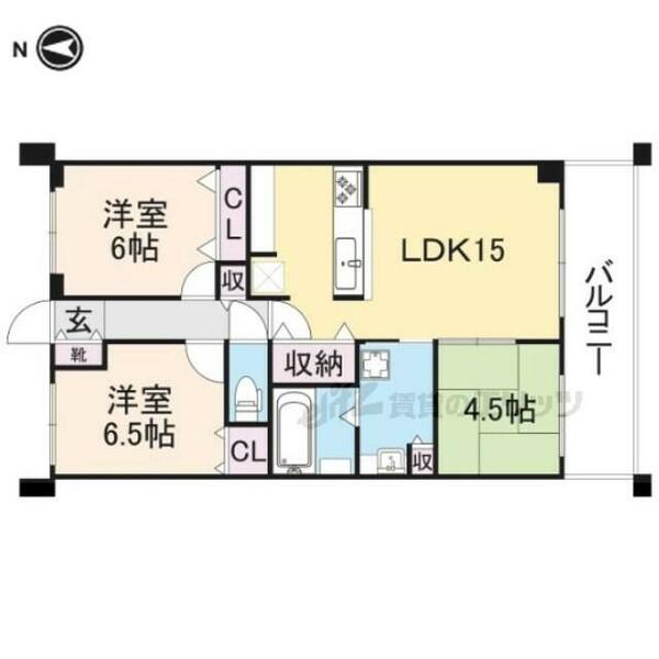 東生駒パークスイーツ 5F｜奈良県生駒市東生駒１丁目(賃貸マンション3LDK・5階・74.11㎡)の写真 その2