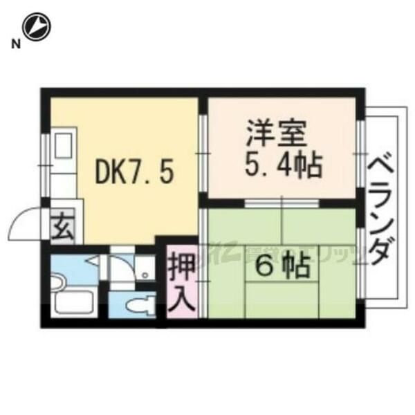 滋賀県東近江市市子殿町(賃貸アパート2DK・2階・43.74㎡)の写真 その2