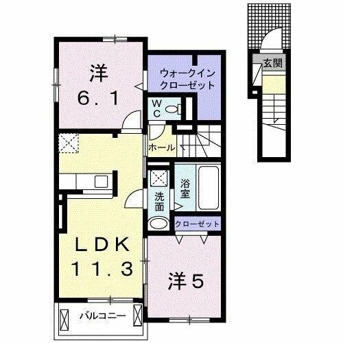ソルテ｜千葉県柏市大室(賃貸アパート2LDK・2階・57.54㎡)の写真 その2