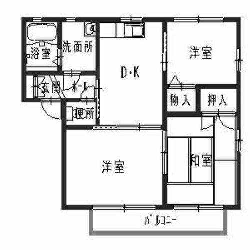 リメンブランス北新在家 B202｜兵庫県姫路市網干区北新在家(賃貸アパート3DK・2階・50.81㎡)の写真 その2