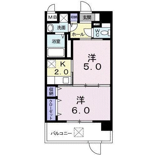 グラン・カメリアⅡ 103｜富山県富山市太郎丸本町２丁目(賃貸マンション2K・1階・34.52㎡)の写真 その2