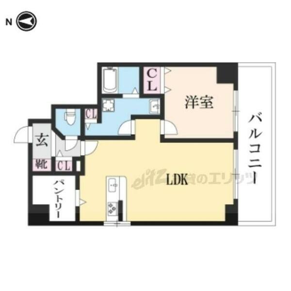 パインフィールド二条城 502｜京都府京都市上京区下立売通千本東入下る中務町(賃貸マンション2LDK・5階・52.77㎡)の写真 その2