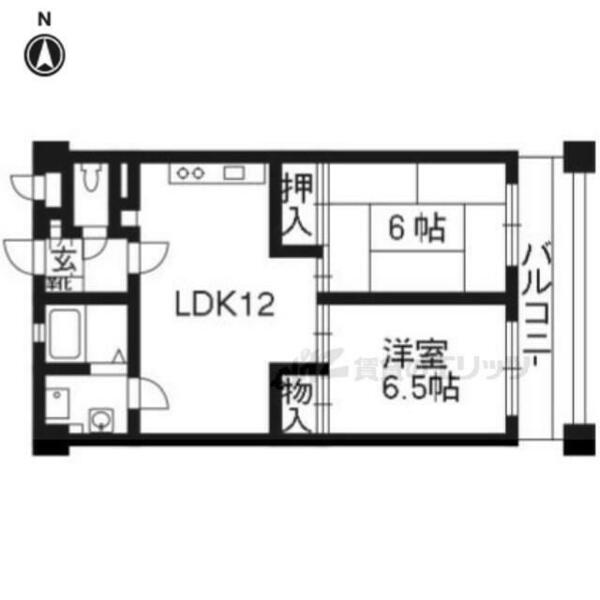 京都府京都市右京区梅津構口町(賃貸マンション2LDK・5階・53.49㎡)の写真 その2